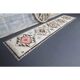 Vintage Turkish Oushak Handmade Wool Cotton White Runner Rug 81x363