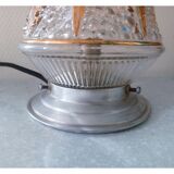 Lamp globe art decoration molded glass pink and gilding