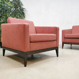 Midcentury design cubic armchairs lounge club chairs Theo Ruth Artifort set of 2