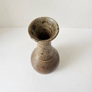 Vase soliflore en céramique grès pyrité Signé Christophe et Nathalie Hurtau