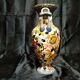 Gien earthenware vase with peony decoration
