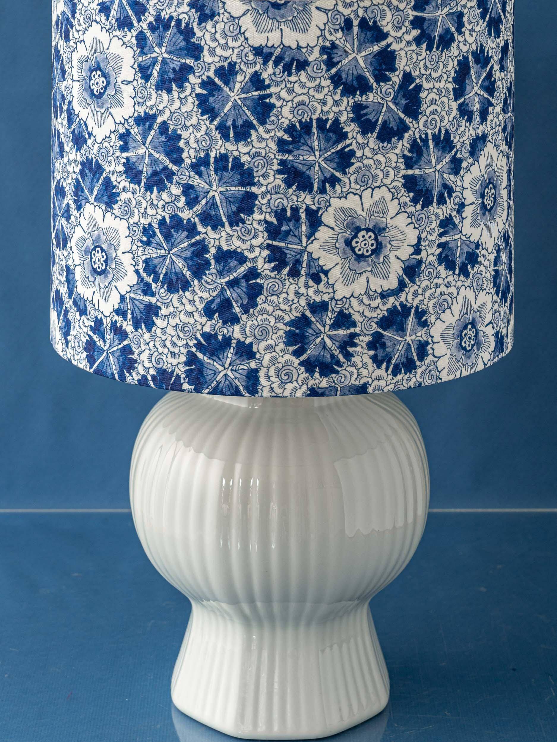 Royal Delft blue and white ceramic table lamp, handmade in the Netherlands, made to order.