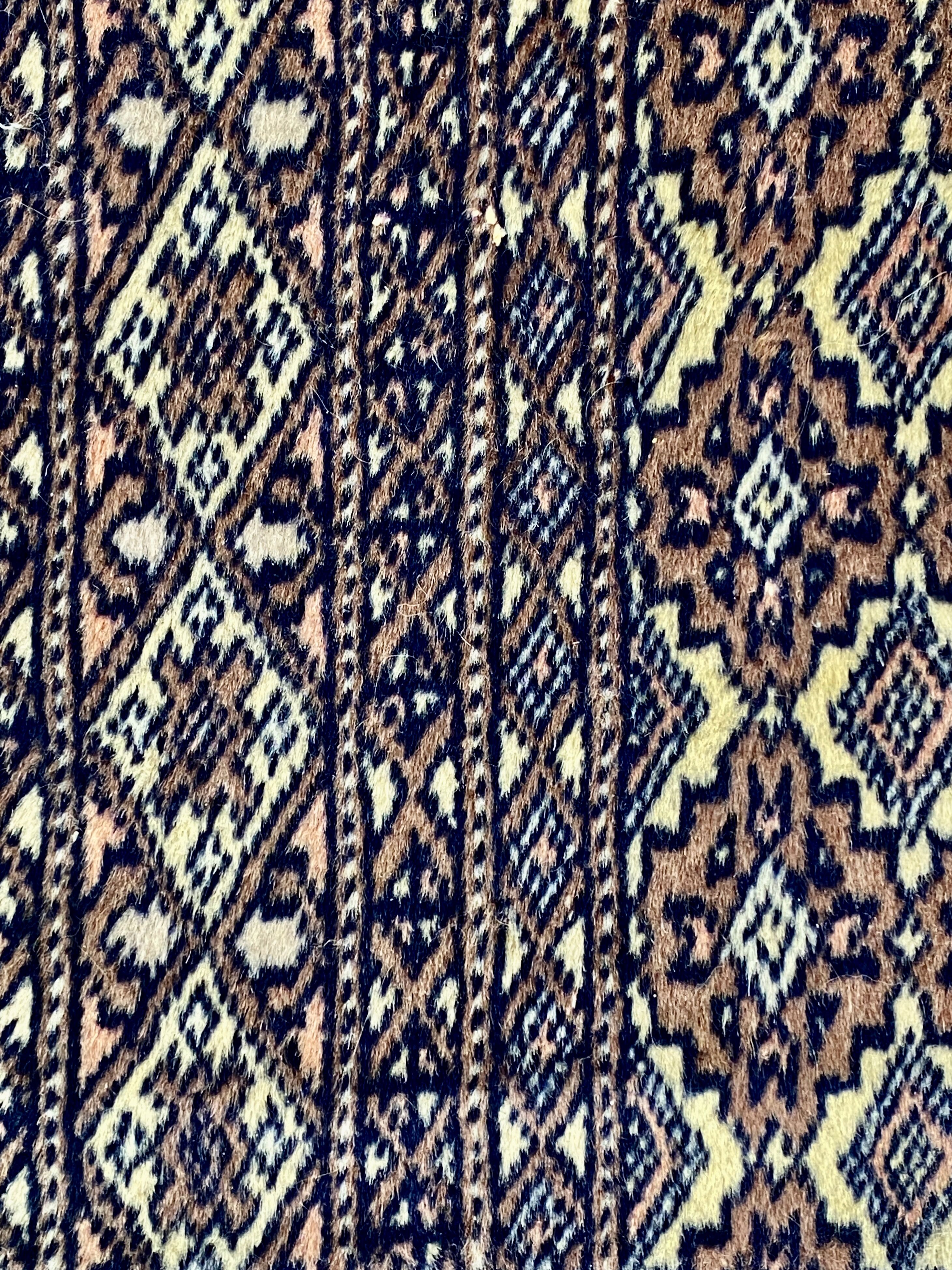 Oriental wool and silk carpet, old 123cmX190cm