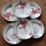 Set of 6 Terre de Fer St Amand "cherry" deep plates