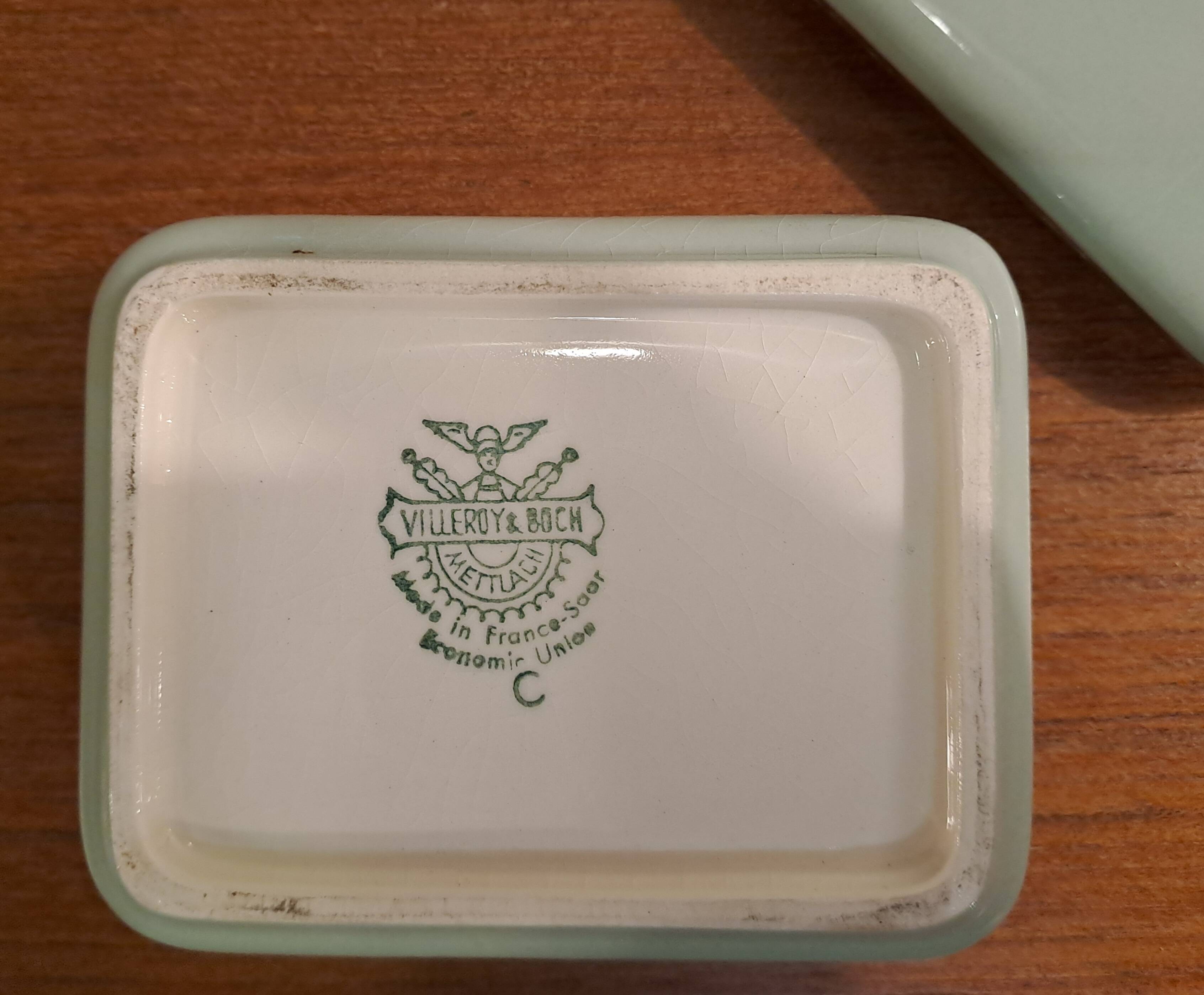 Villeroy and Boch butter dish, Art Deco style 1940s