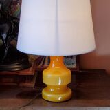 Designer orange glass lamp from the 70s