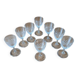 8 small vintage liqueur glasses