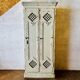 Old factory lacquered pine locker from early 20th century France.