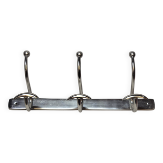 Porte Manteau A 3 Patères Vintage En Aluminium Chromé