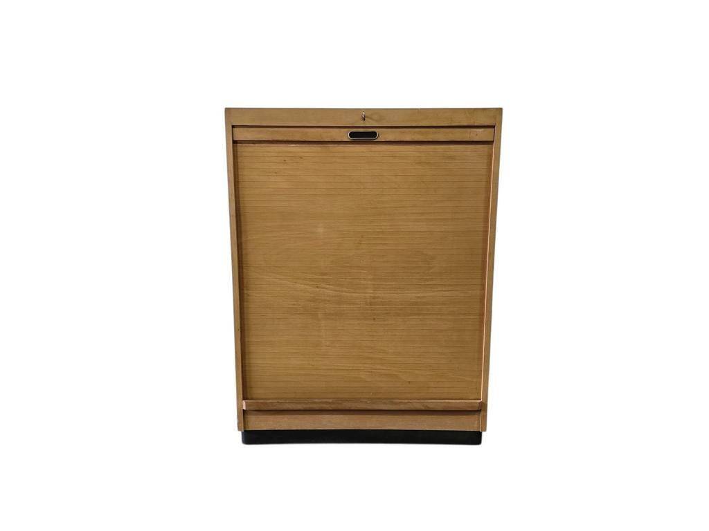 Vintage wooden filing cabinet / roller shutter cabinet