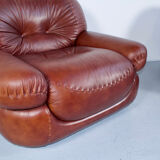 Pair of Sapporo leather armchairs from the 1970s, by Mobil Girgi.