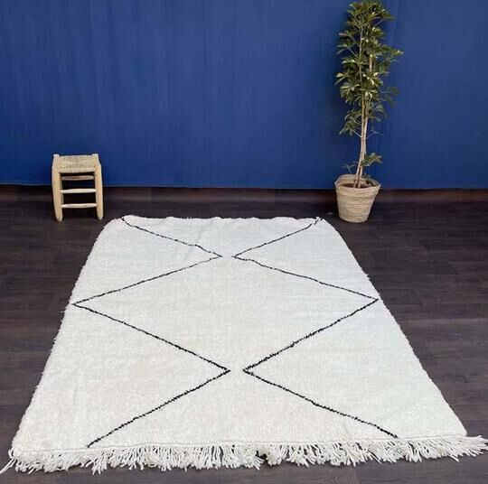Moroccan berber carpet black and white