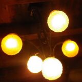 art deco globe chandelier