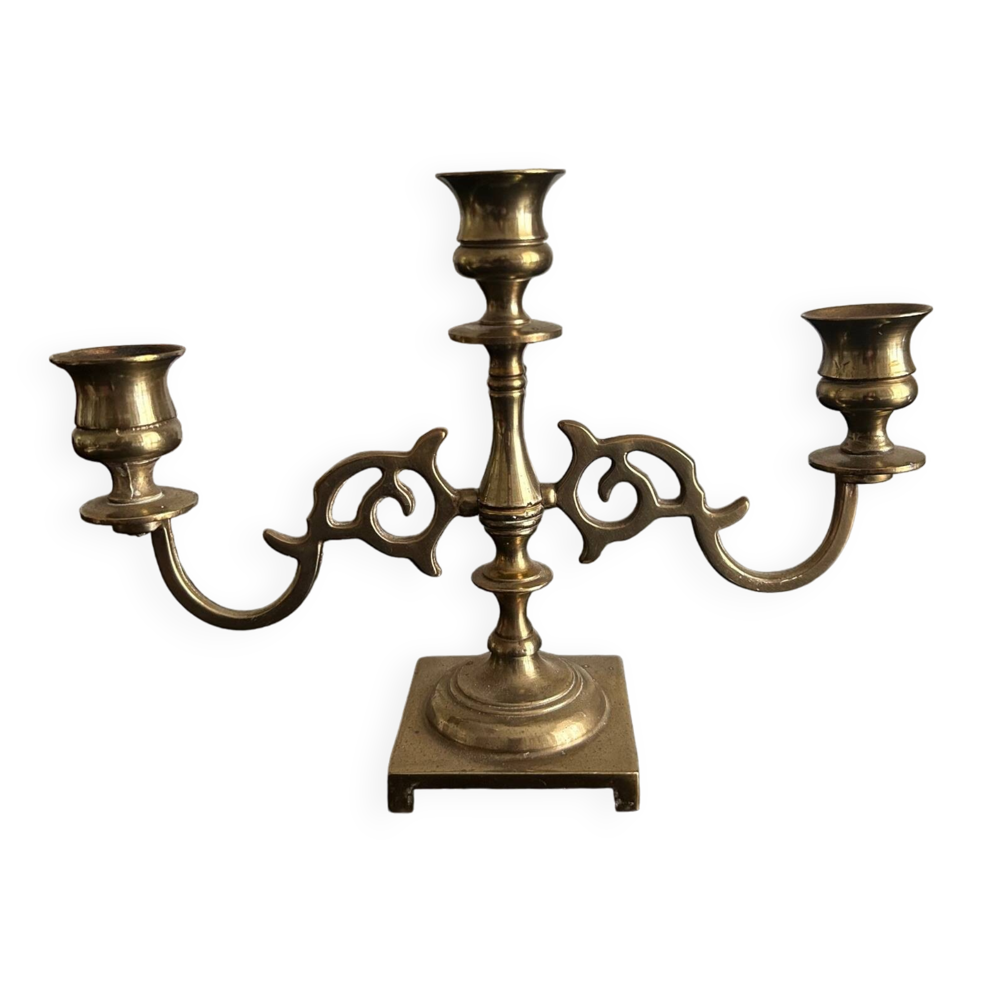 neo classic brass candle holder