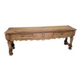 wooden console with drawers
