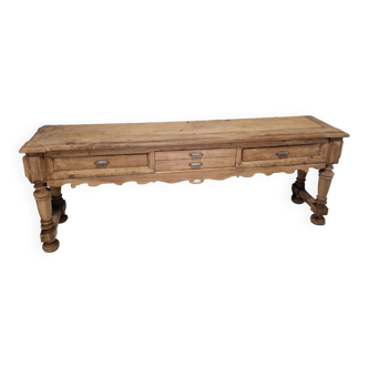 wooden console with drawers