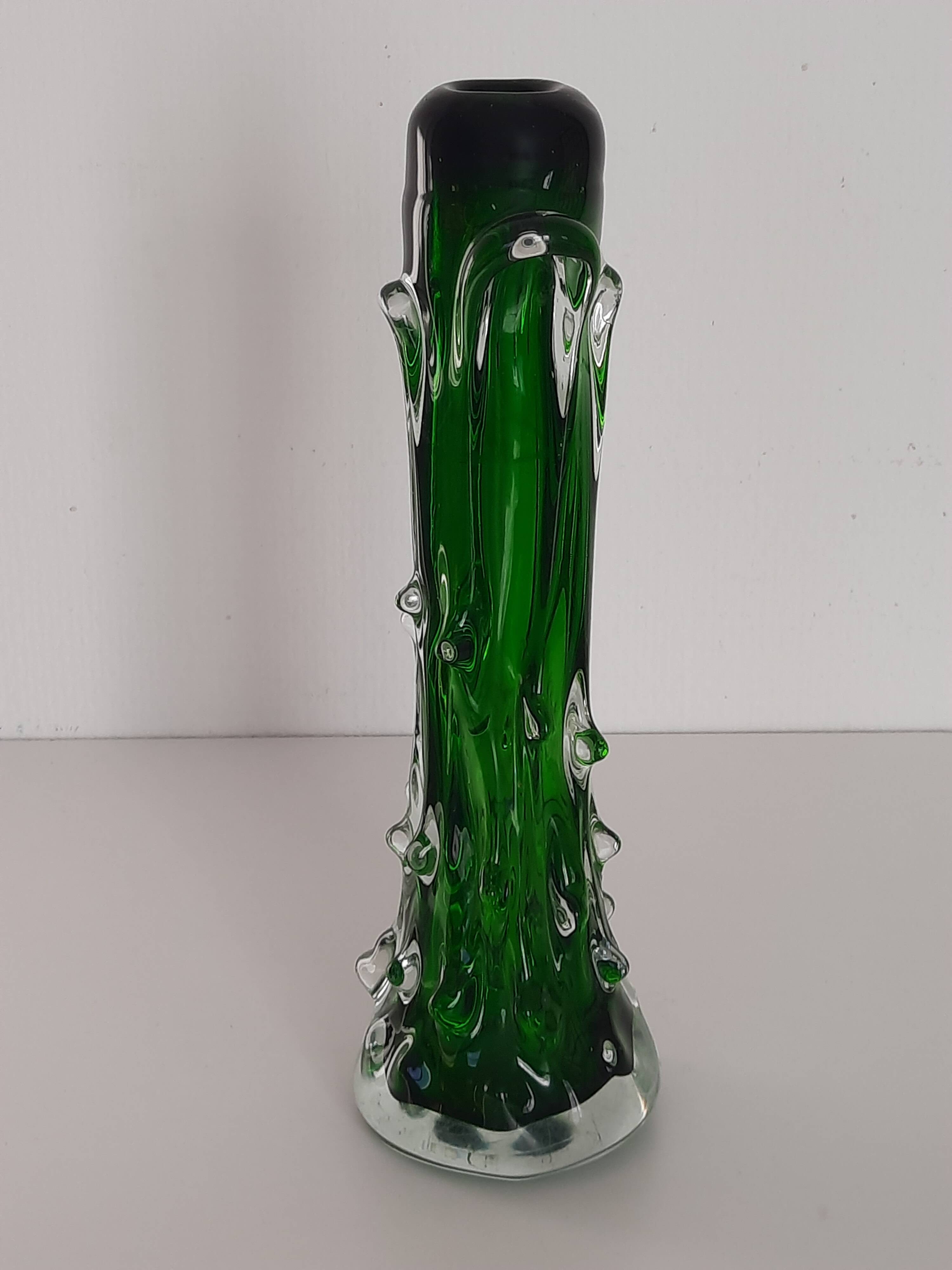 Tubular vase attributed to Josef Hospodka for Chribska glassworks