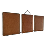 Vintage 1960s triptych barber hairdresser pumpkin mirror - 27 x 68 cm