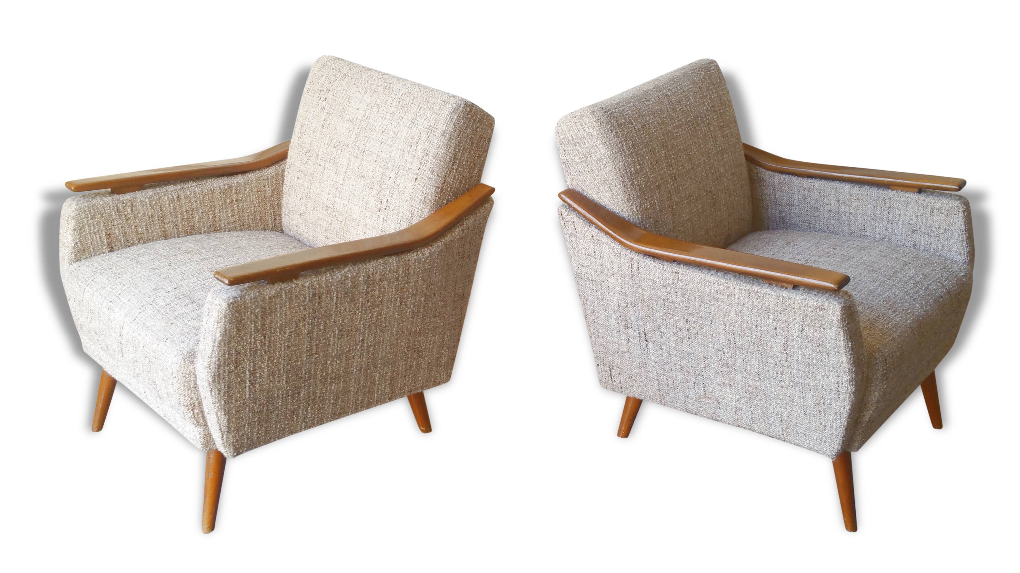 1/2 fauteuils club cubique années 50 60 vintage Originaux parfait etat