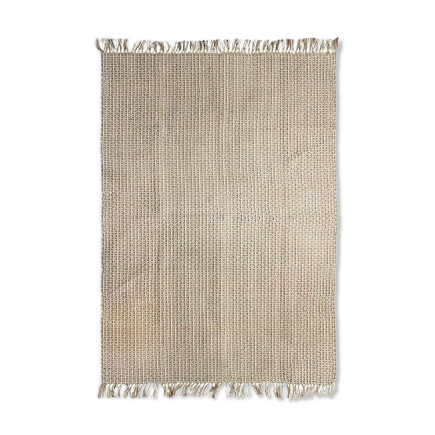 Beige jute and cotton rug 190 x 290 cm
