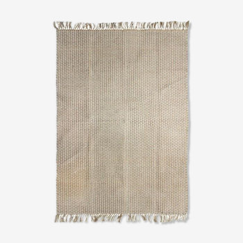 Beige jute and cotton rug 190 x 290 cm