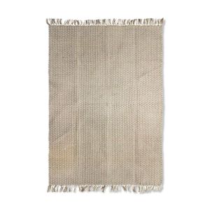 Tapis en jute et coton beige 190