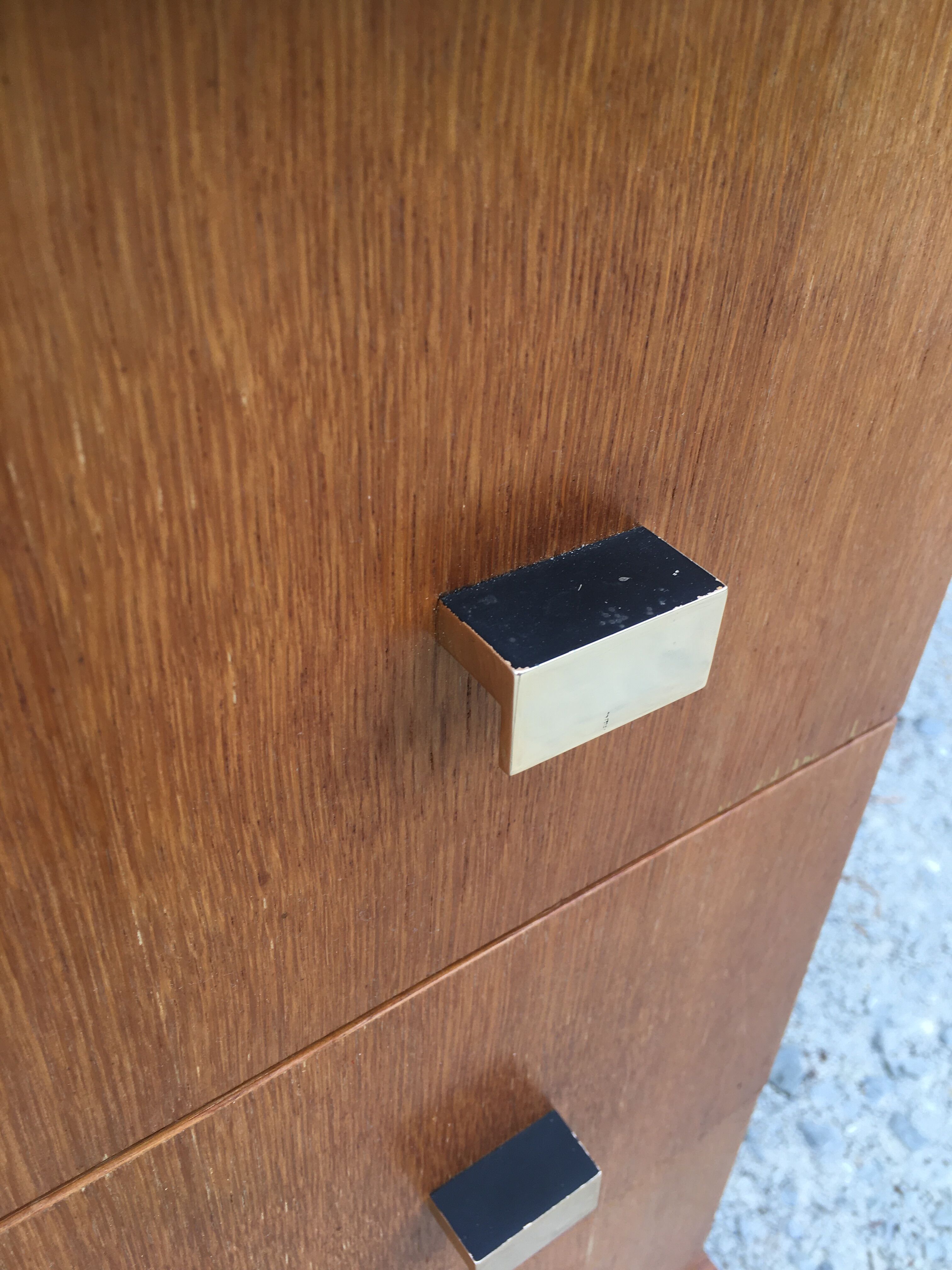 Chest of drawers vintage feet compass metal