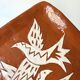 Glazed terracotta pocket tray, bird decor