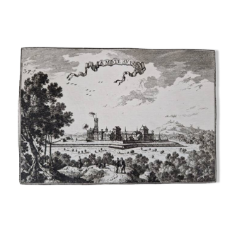 17th century copper engraving "La Mote au Bois" By Sébastien de Pontault de Beaulieu