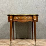 Louis XV style kidney-shaped desk with marquetry on all sides, circa 1850