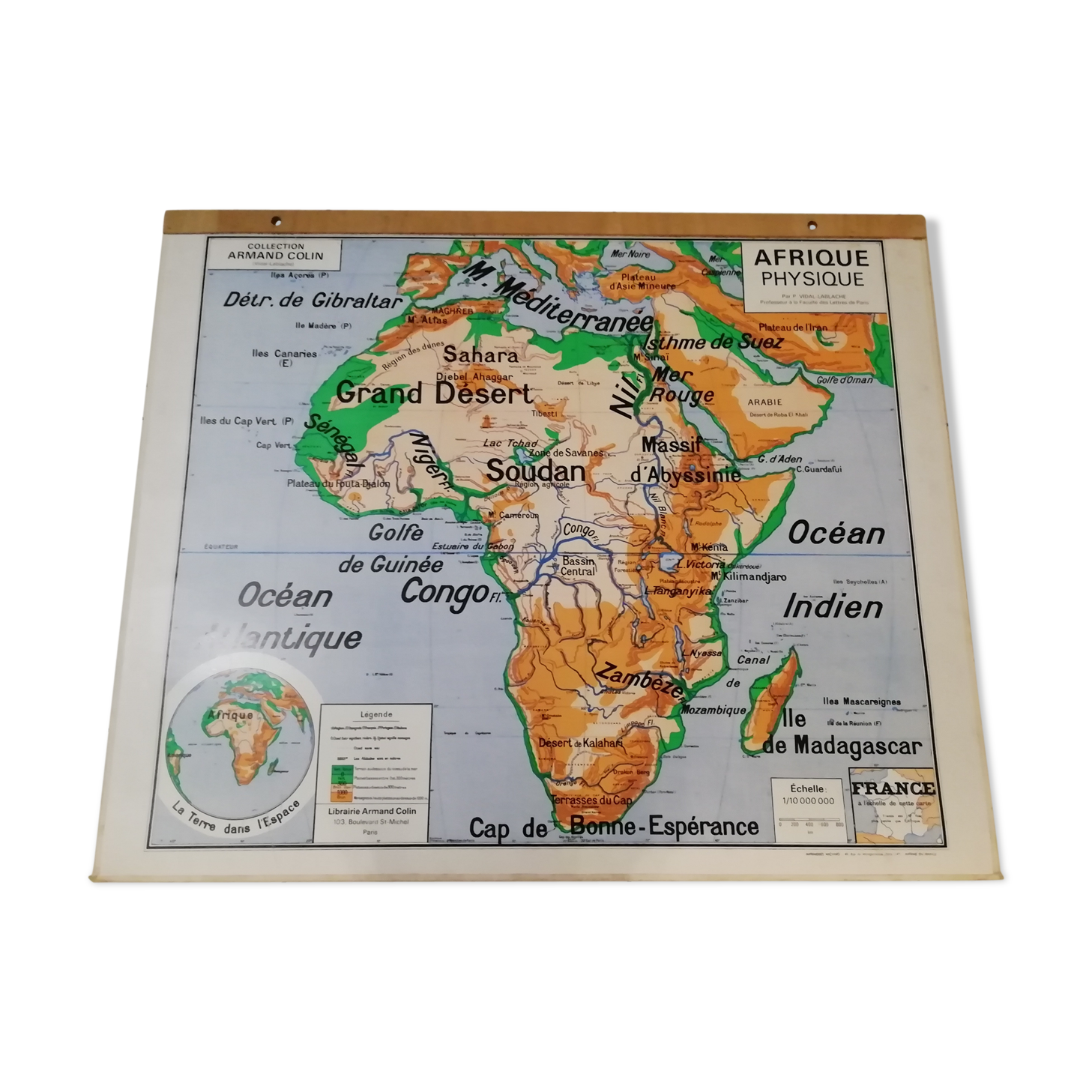 Vidal-Lablache educational wall map of the 1950s