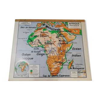 Carte murale pédagogique Vidal-Lablache des années 50