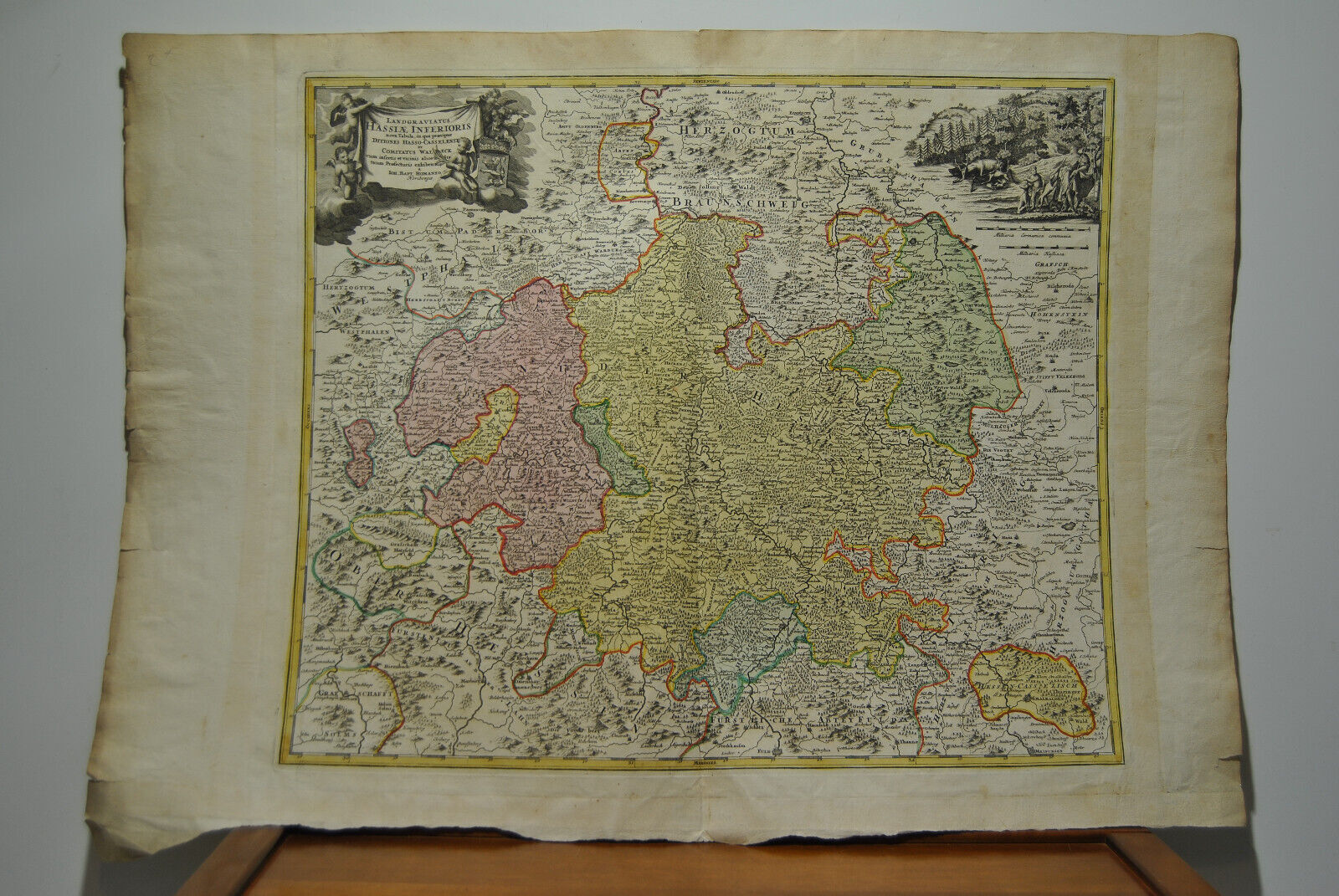 German Geographical Map Germany 18th century by Hesse J B Homann