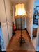Black twisted iron lampstand with scrolled tripod base 1950/1960
