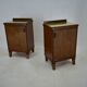 1930s pair of art deco bedside tables, Czechoslovakia