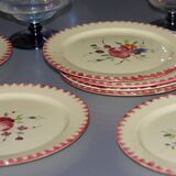 Eleven vintage plates in fine earthenware from Longchamp, Padua model.