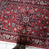 Handmade vintage Persian Hamadan rug 132cm x 196cm, 1950s