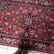 Handmade vintage Persian Hamadan rug 132cm x 196cm, 1950s