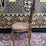 Suite of 8 Louis XV style chairs in canning