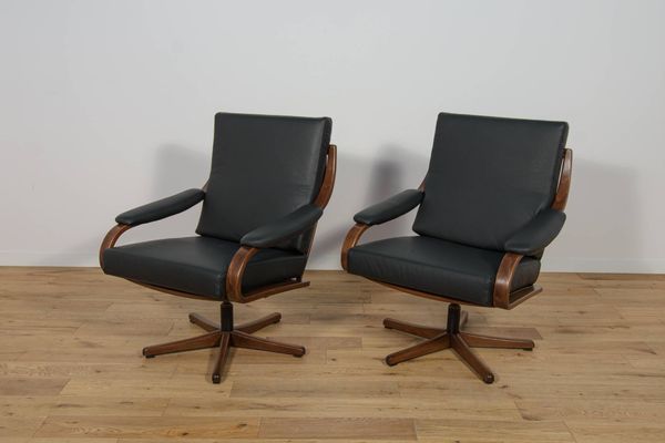 Fauteuils de bureau de Soda Galvano, Norvège, années 1960, lot de 2