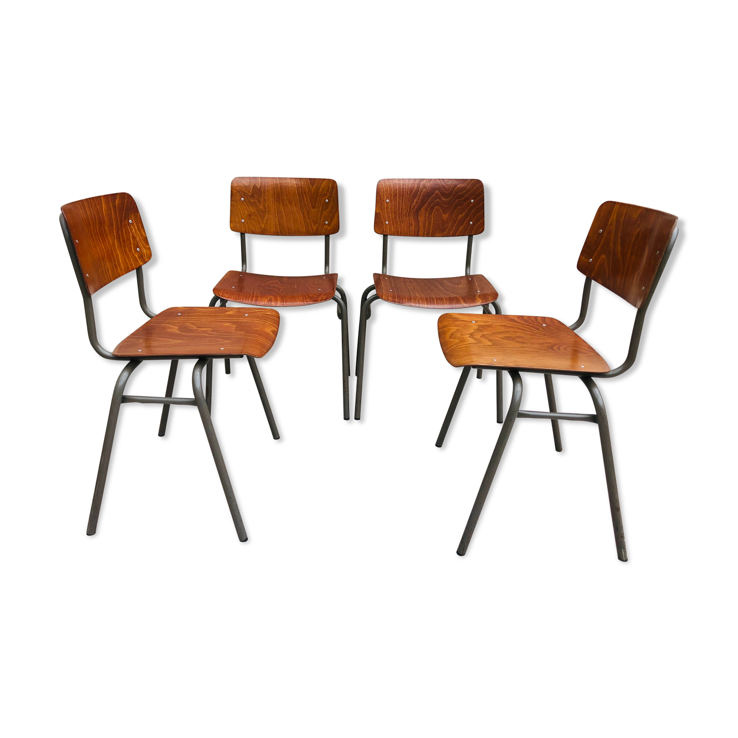 4 chairs Marko 60s gray base