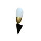 Wall lamp 1950s 1960s black metal and white opaline glass tulip