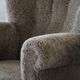 Fritz Hansen, pair of modern Danish lounge chairs, lambswool, Model No 1490, 1940s