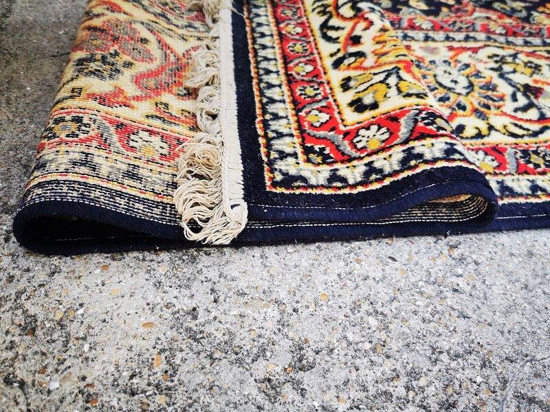 Large antique Persian rug Kashan Isfahan wool knotted floral (M3) 285x200 cm