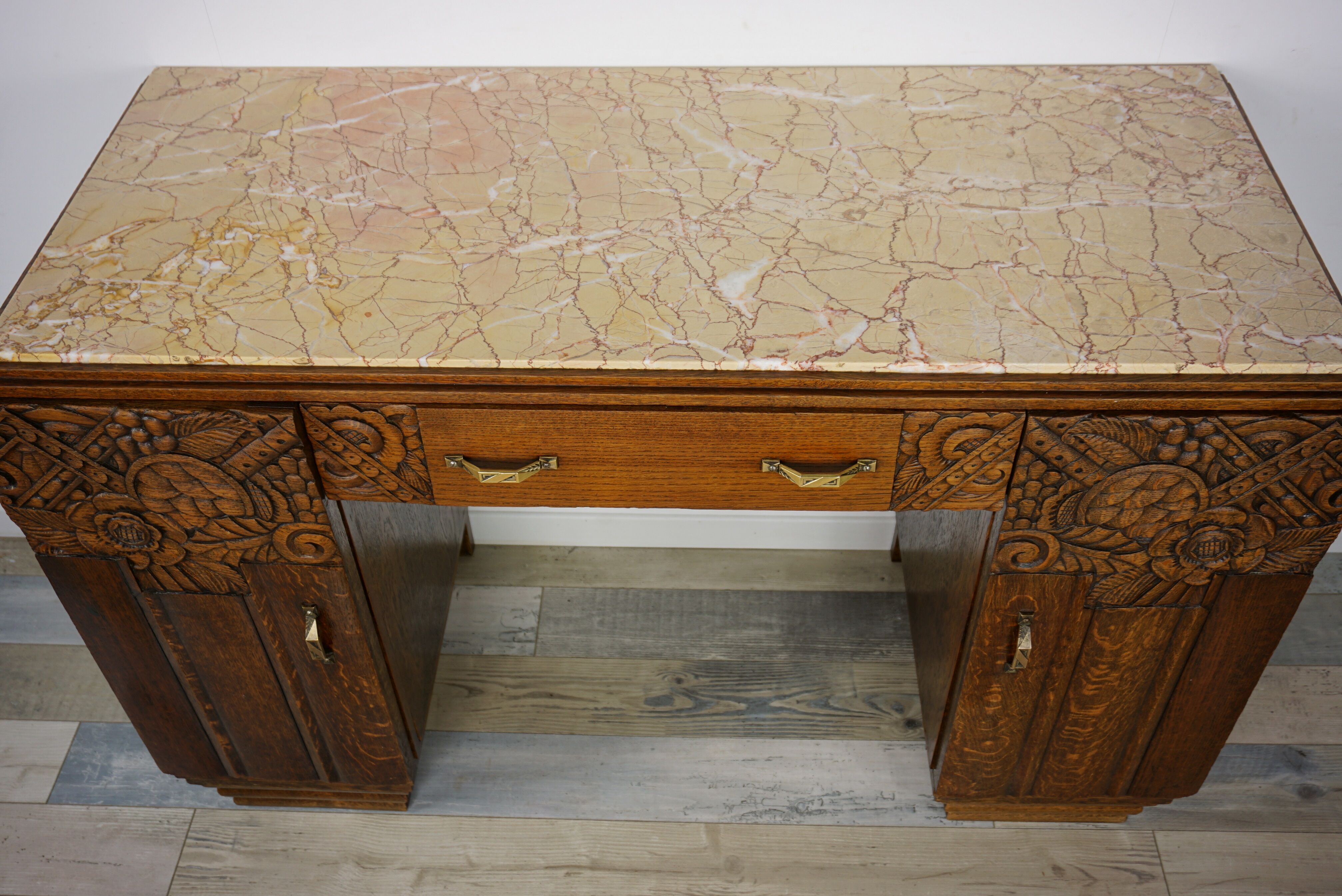 Desk Art Deco shelf marble