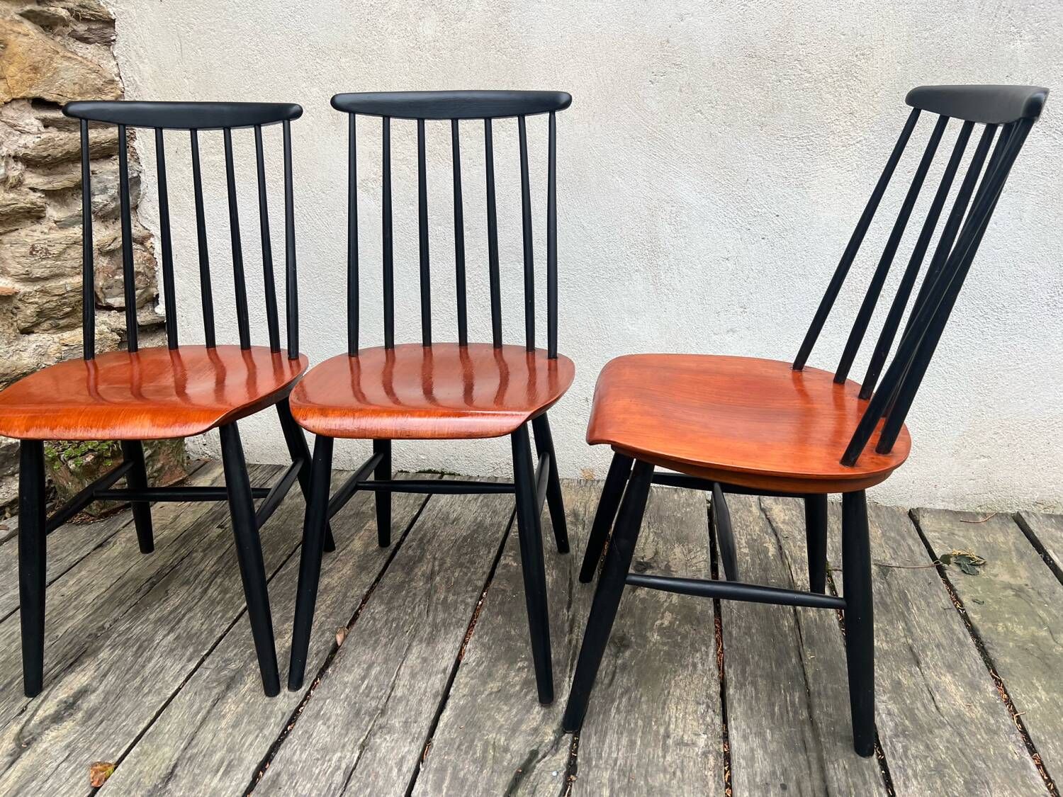 Chaises scandinaves de Tapiovaara modèle Fanett vintage années 60