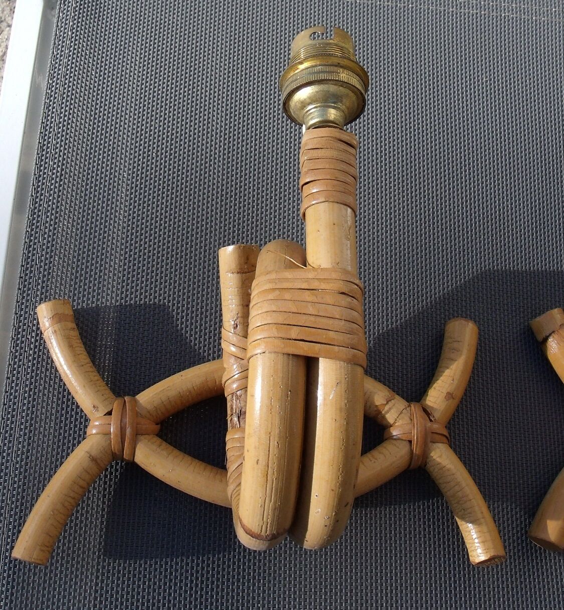 Pair of rattan wall lights