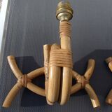Pair of rattan wall lights
