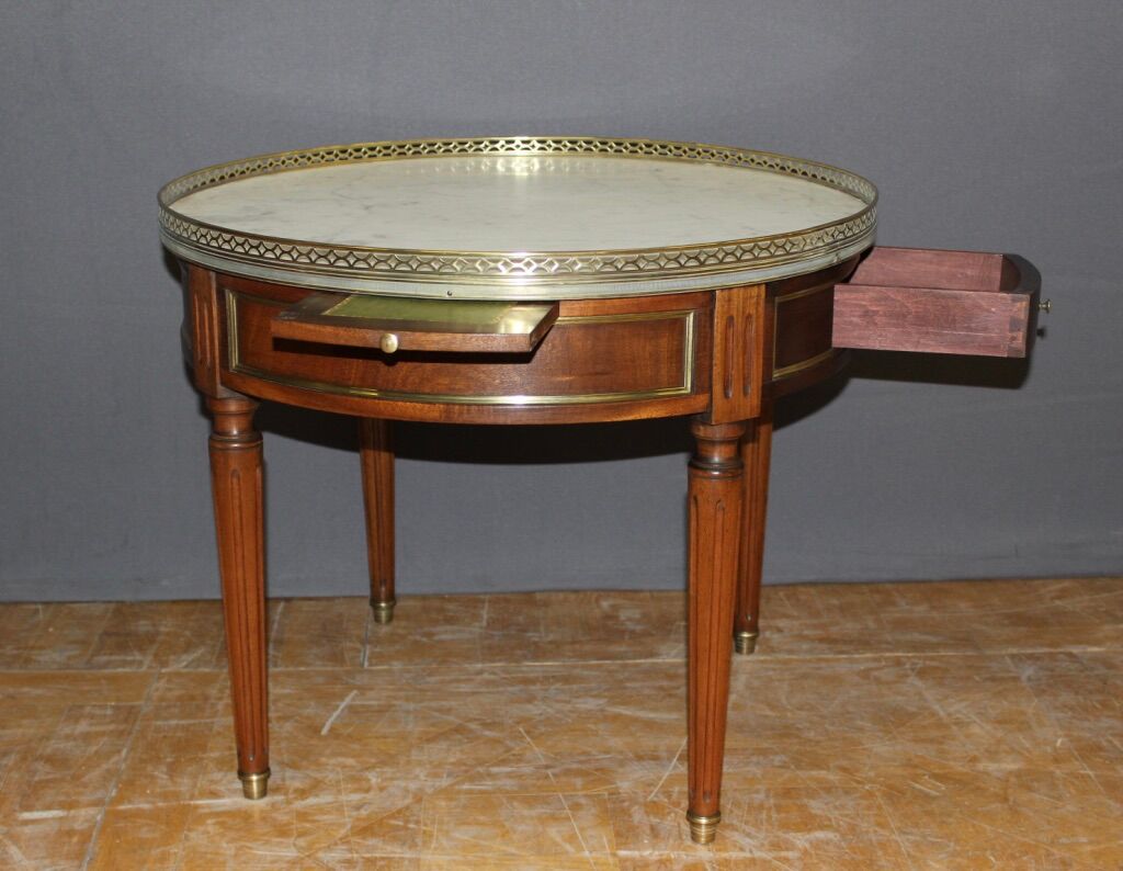 Coffee hot water bottle table in mahogany and brass XX