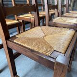 8 oak chairs with straw seats